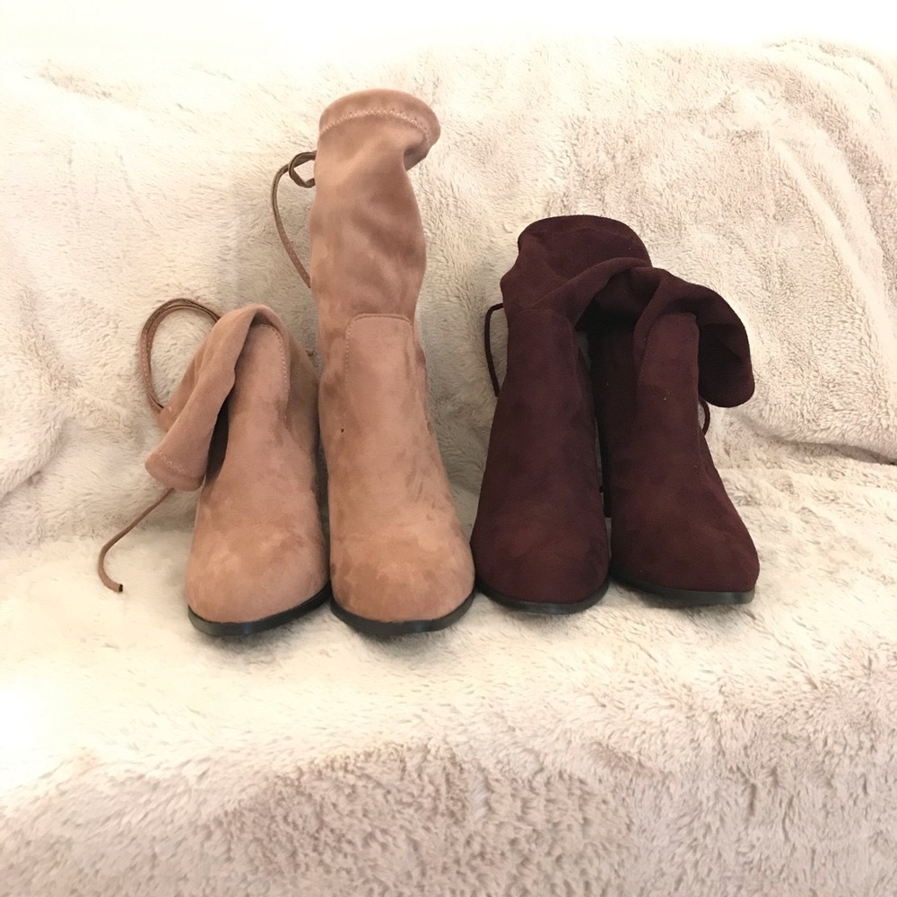 Two pairs of boots for the price of one! Catherine Malandrino suede booties